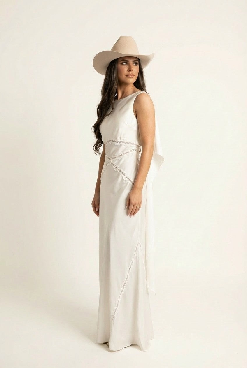 Elowen Satin Lace Inset Maxi Dress