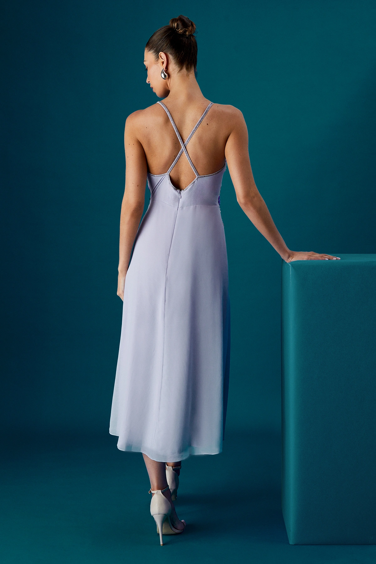 Coast Muse Sequin Strappy Embellished Midi Dress