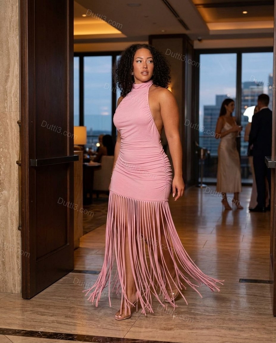 Pink After-Dark Ruched Mini Dress by Dutti3