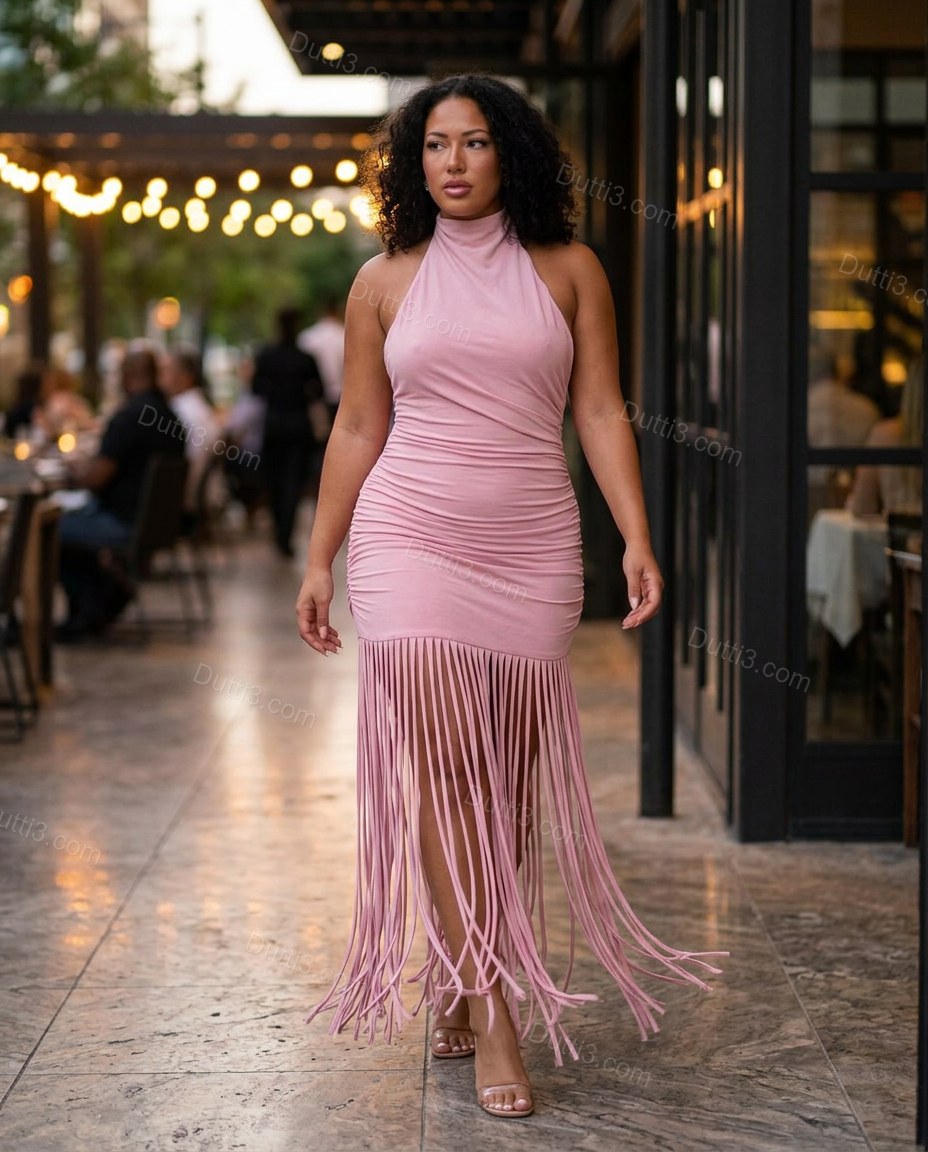 Pink After-Dark Ruched Mini Dress by Dutti3