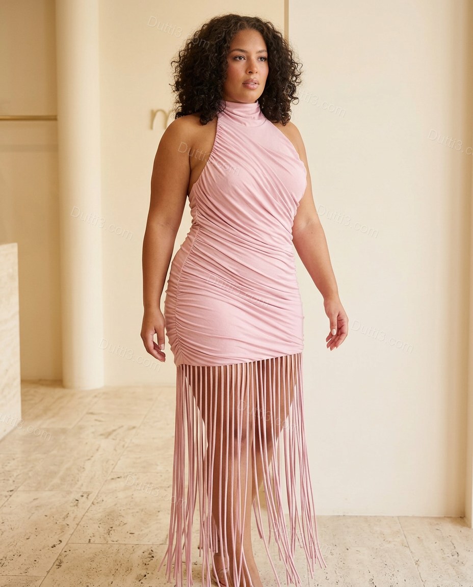 Pink After-Dark Ruched Mini Dress by Dutti3