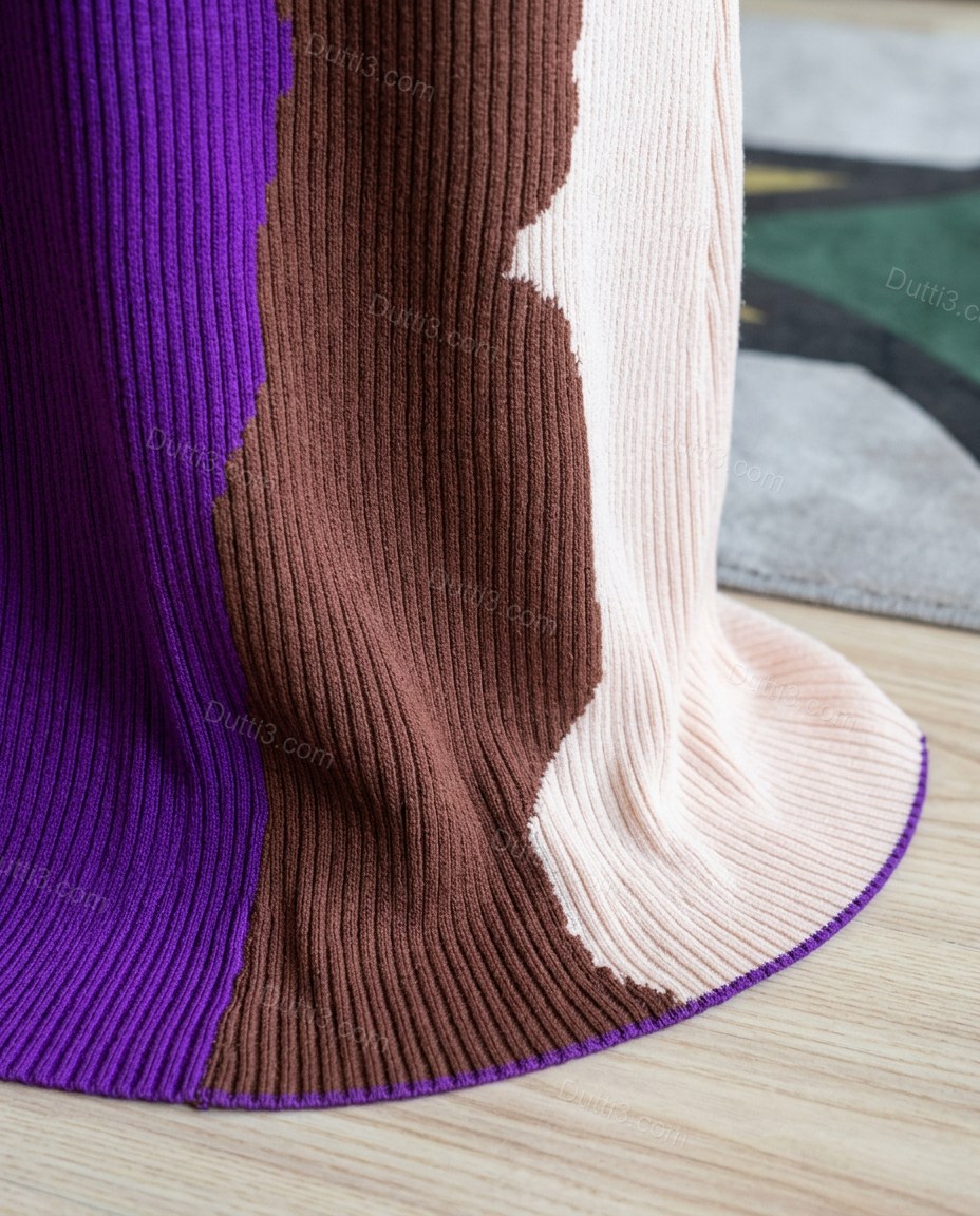 Purple Polished Ribbed Maxi Dress by Dutti3