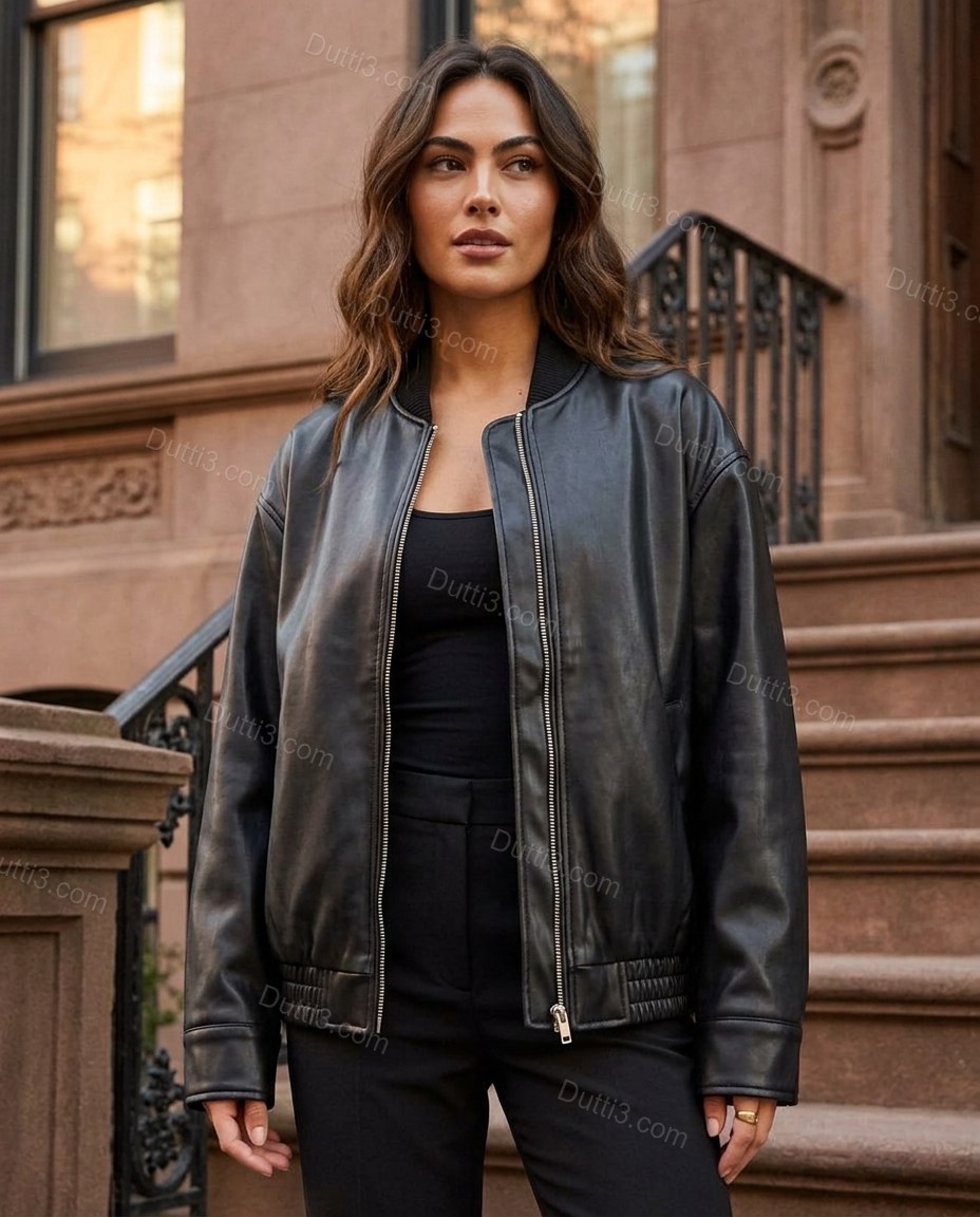 Black Refined Long-Sleeve High-Waisted Jacket by Dutti3