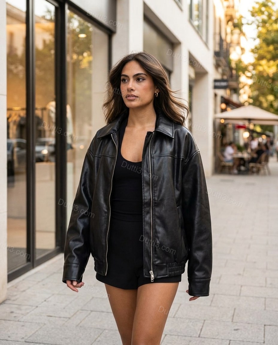 Black Refined Long-Sleeve High-Waisted Jacket by Dutti3