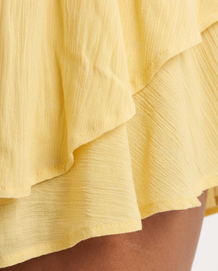 Yellow Sunlit Tiered Short Set by Dutti3