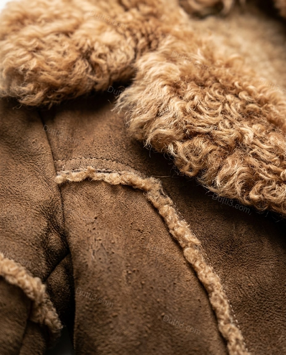 Brown City-Ready Fur-Trim Belted Coat Brown Coat with Longline silhouette and Suede texture, additional styling view for City Layering, a polished weekend event, Fall autumn city plans, dinner reservations, and weekend events, US Coastal Glam by Dutti3
