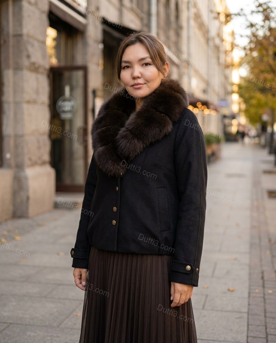 Black Jacket, movement and fit lifestyle view, by Dutti3