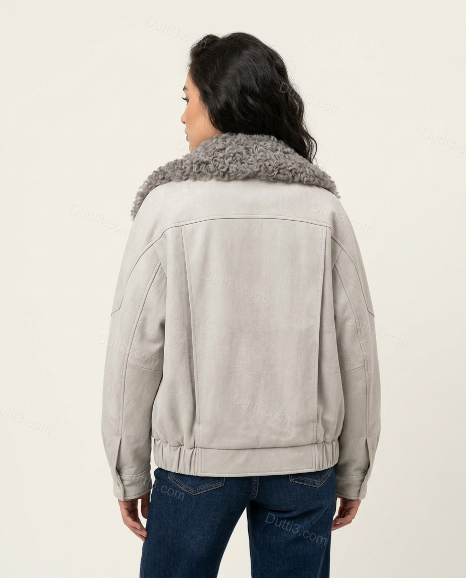 Pale Grey Jacket, back studio view, by Dutti3
