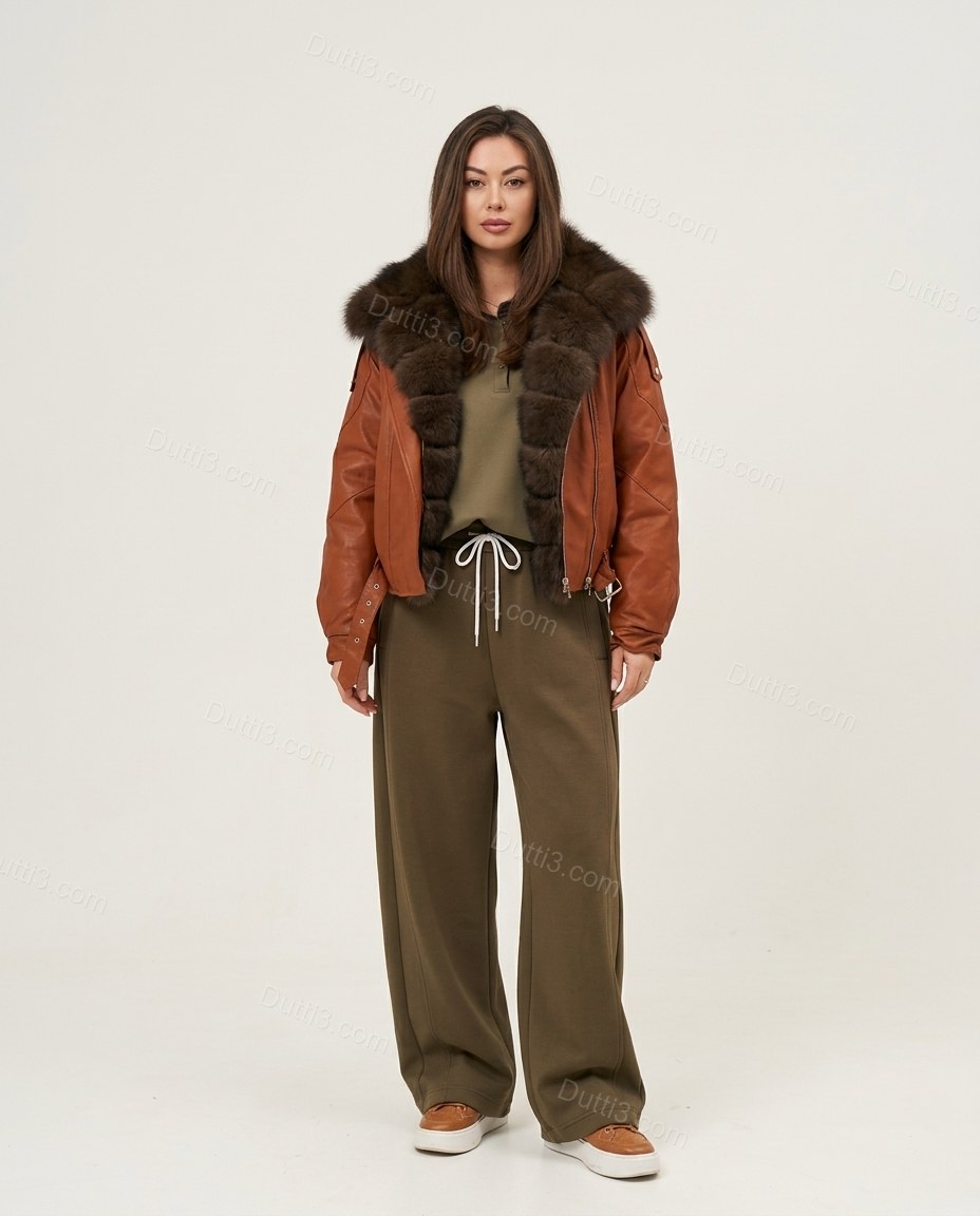 Rust Cognac Brown Jacket, front studio view, by Dutti3