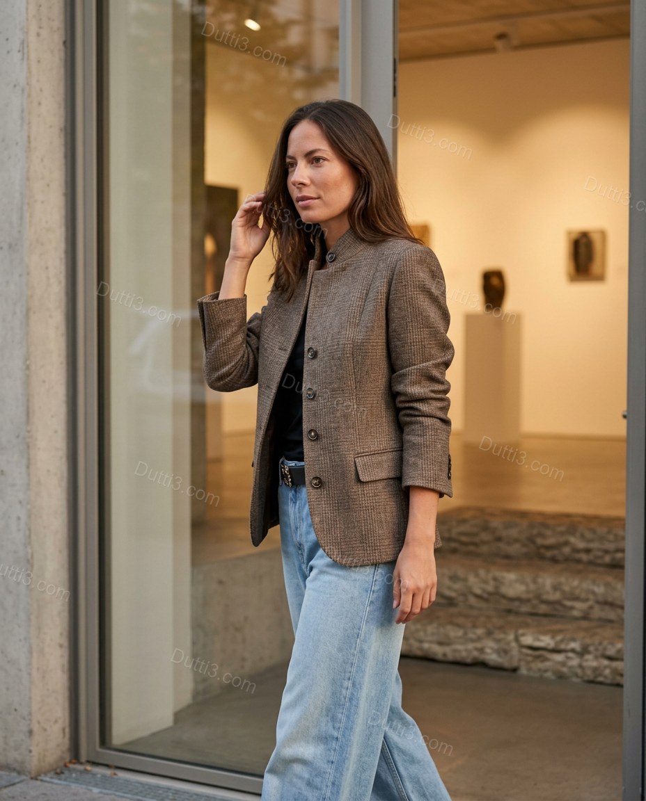 Brown Blazer, alternate use-case lifestyle view, by Dutti3