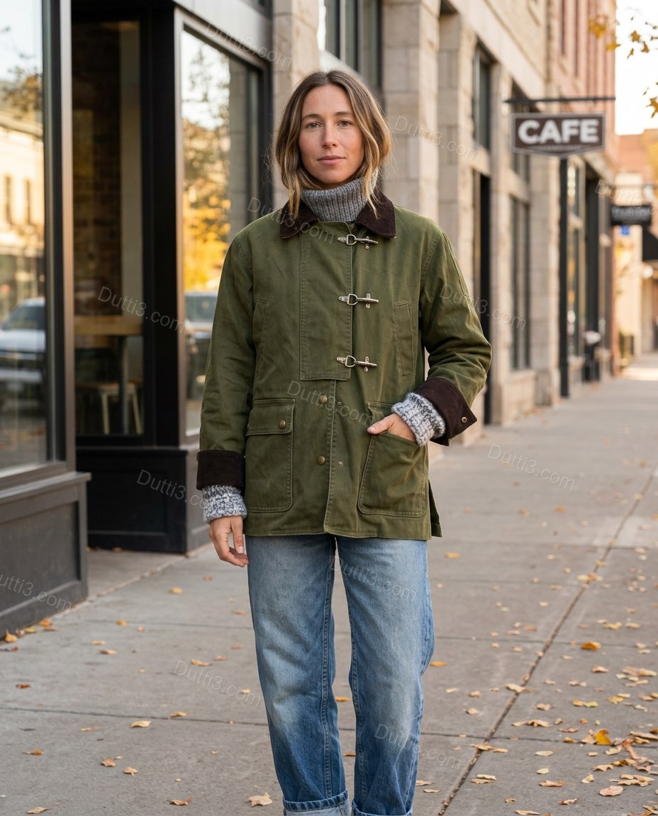 Olive Green Corduroy Jacket, alternate use-case lifestyle view, by Dutti3