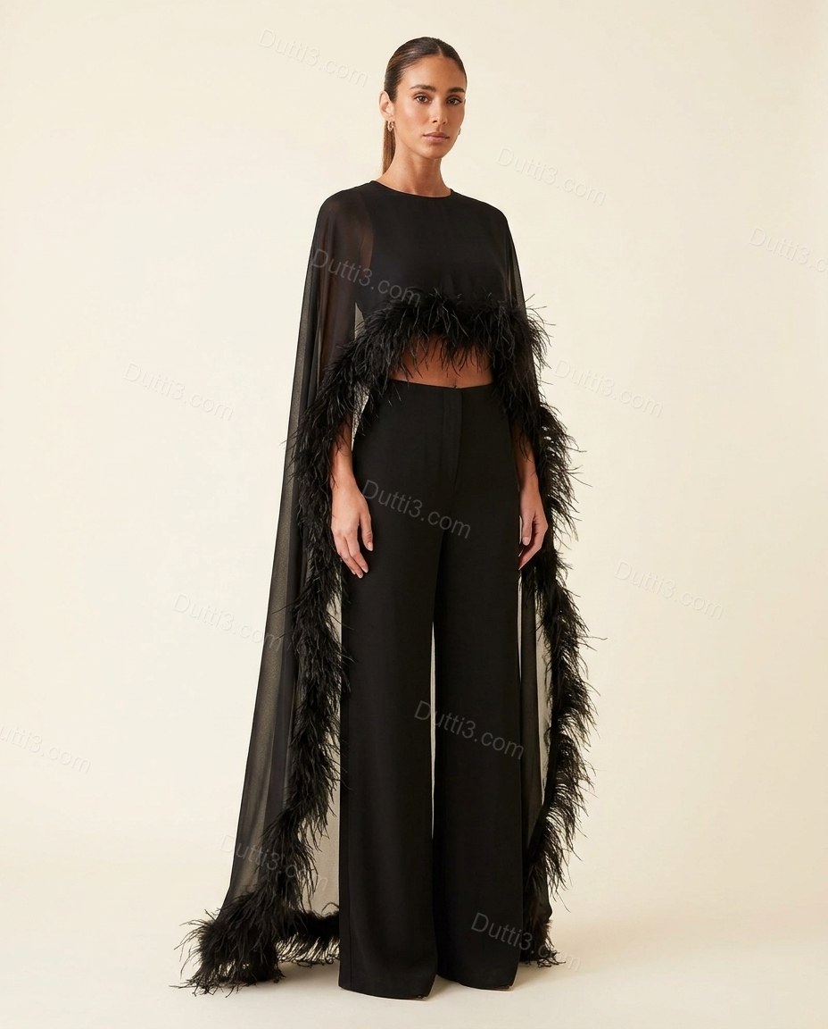 Black Lace Sheer Sheer Fabric Duster Jacket Black Jacket with Relaxed Fit silhouette and Textured texture, front view product image for City Layering, a dinner reservation, Fall transitional city days and cool-evening plans, US East / Hamptons Elite by Dutti3