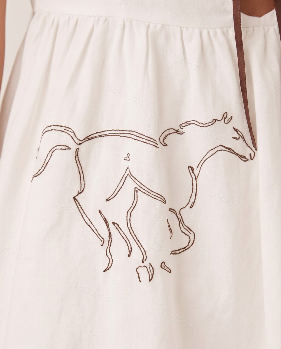 White Soft Embroidered Mini Dress by Dutti3