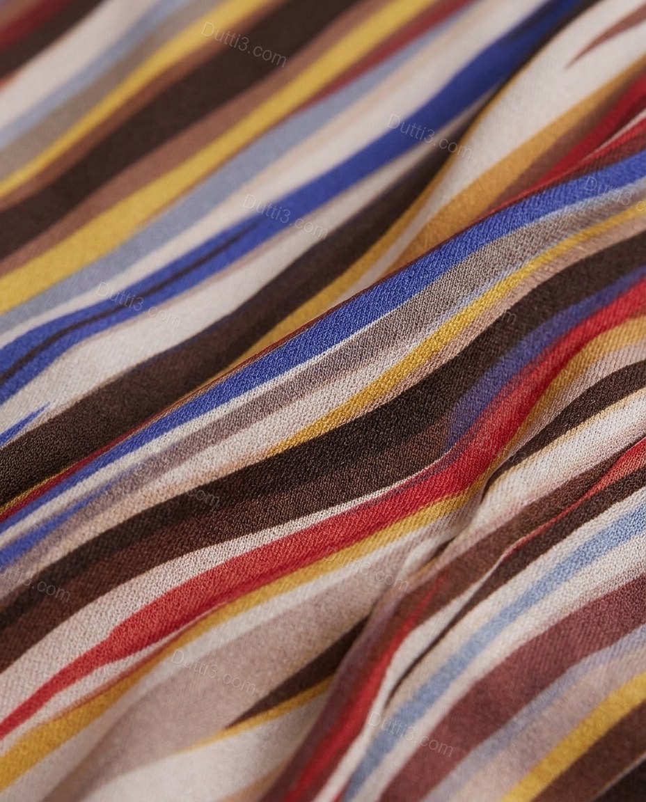 Multi-Color Refined Striped Midi Dress by Dutti3