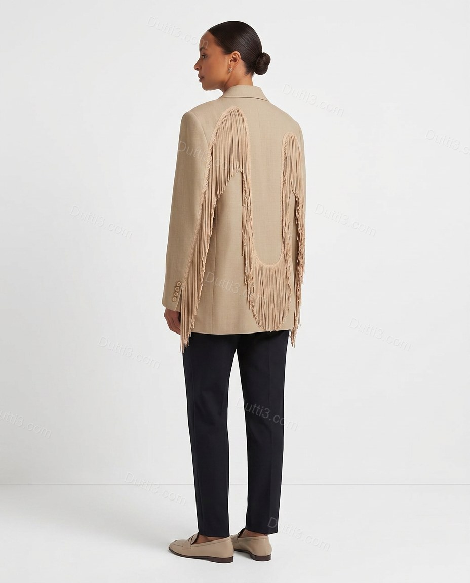 Beige Elevated Linen Blazer by Dutti3