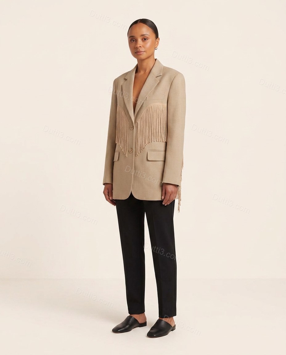 Beige Elevated Linen Blazer by Dutti3