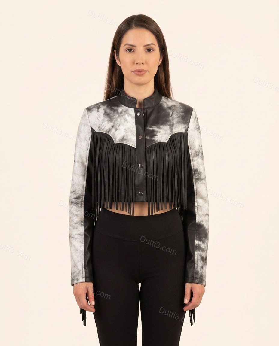 Black Refined Printed Jacket by Dutti3