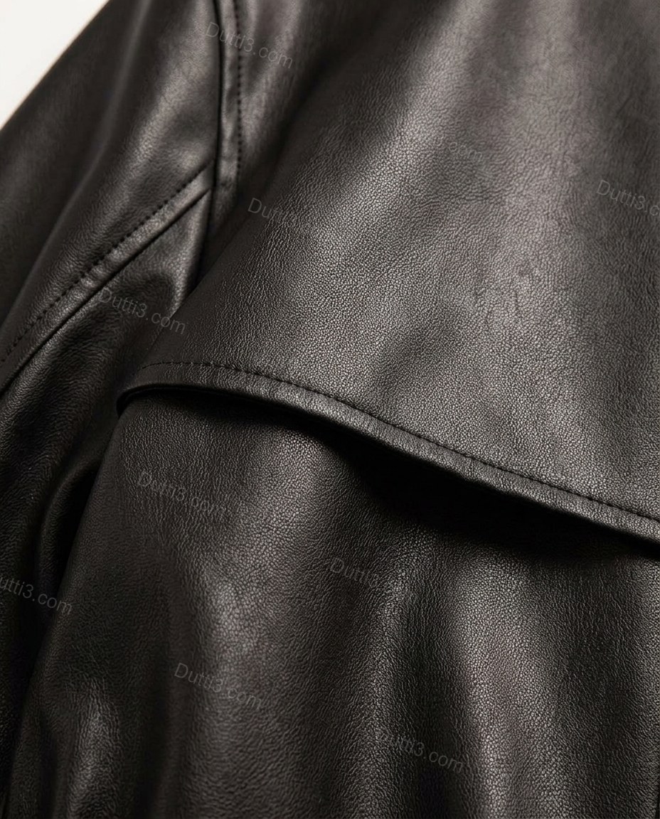 Black Refined Belted Coat by Dutti3