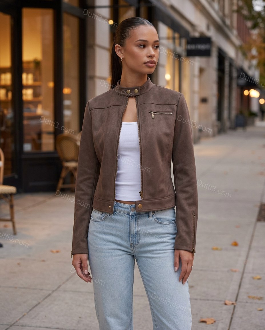 Brown Polished Jacket by Dutti3