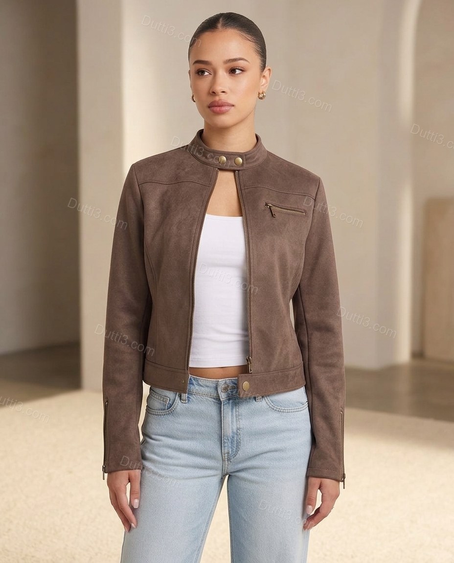 Brown Polished Jacket by Dutti3