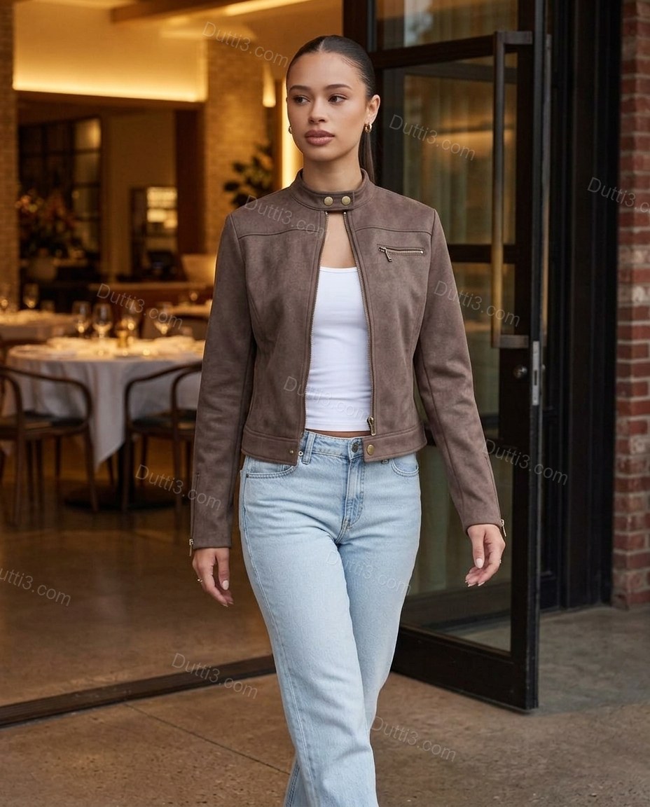Brown Polished Jacket by Dutti3