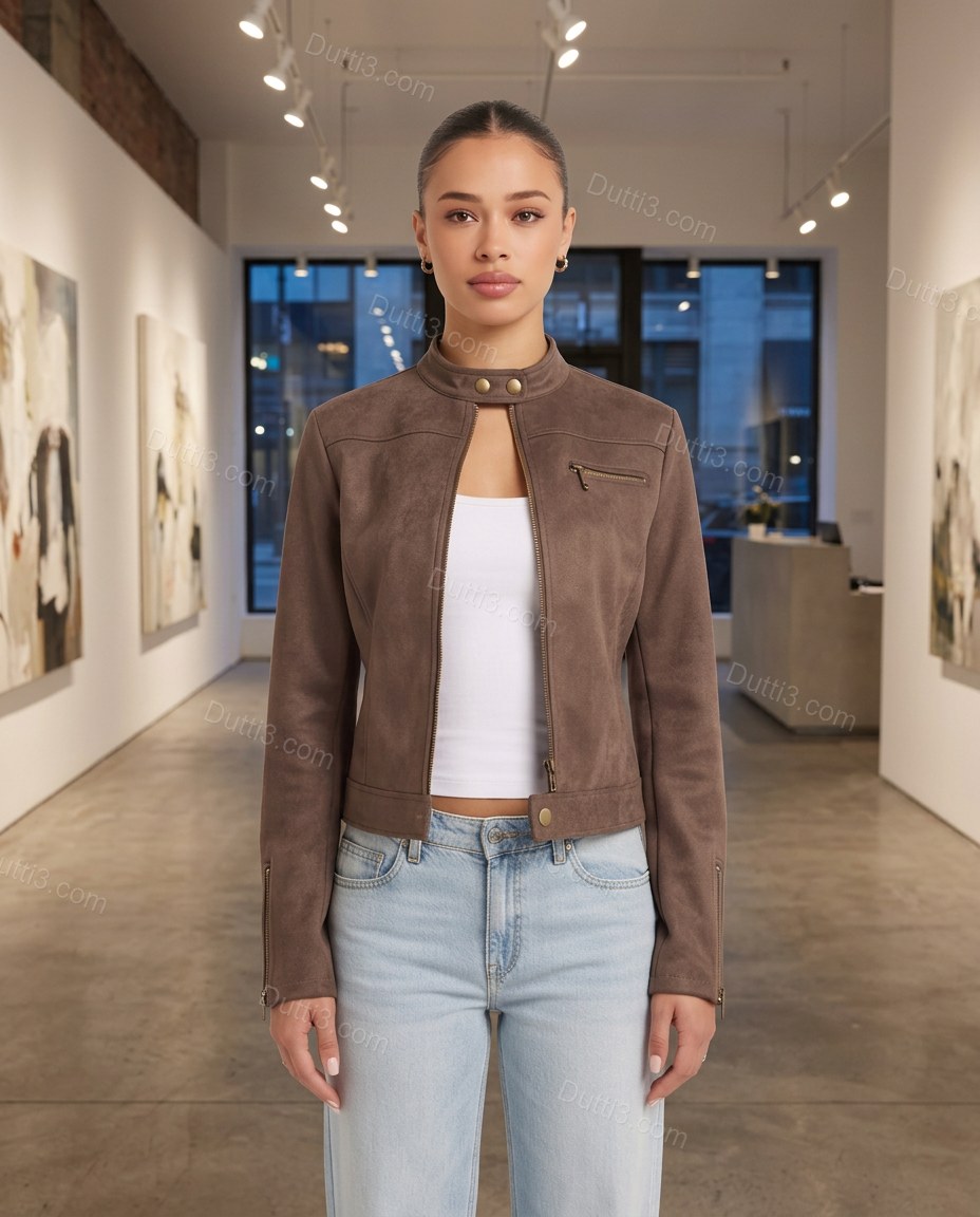 Brown Polished Jacket by Dutti3