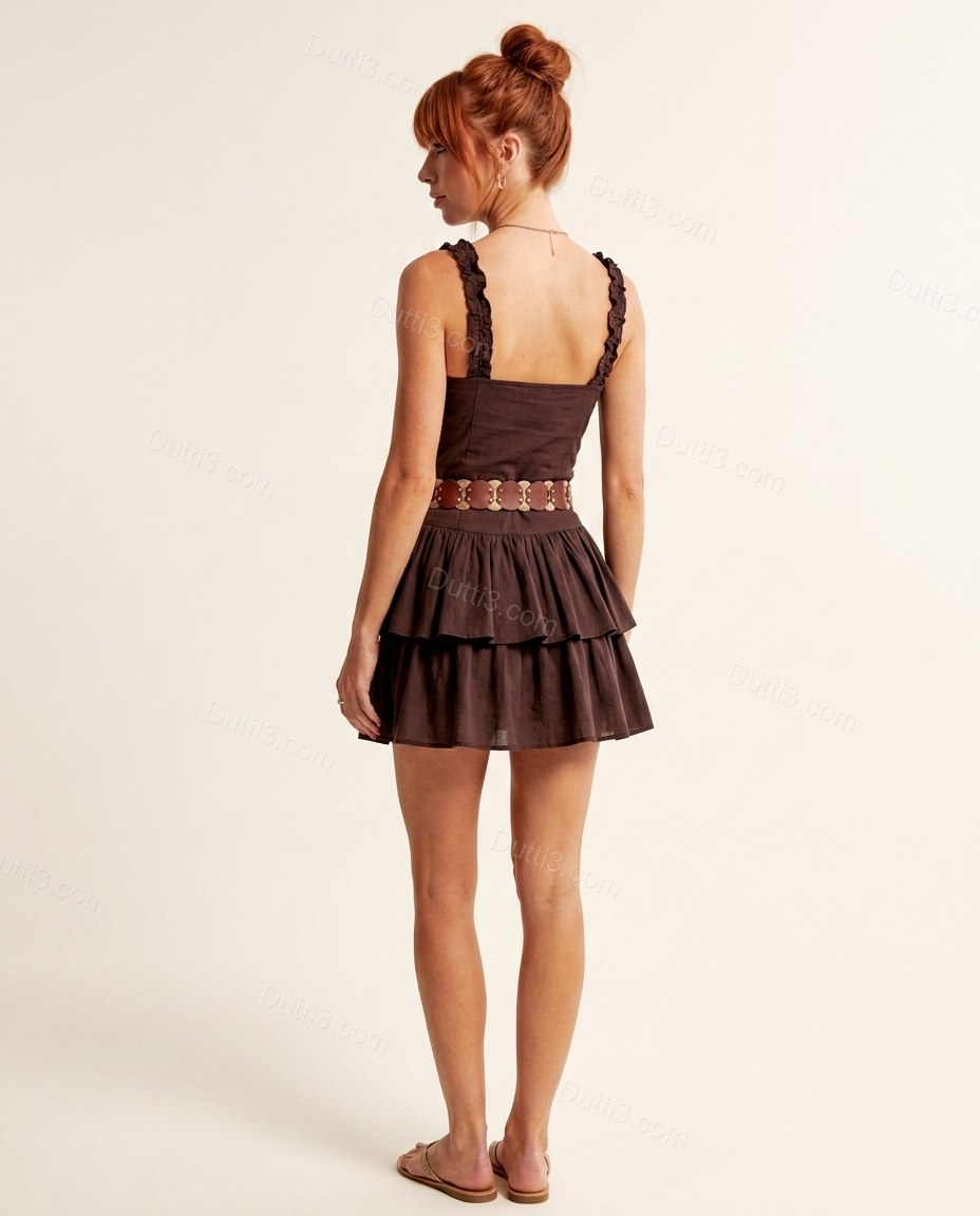 Dark Purple Refined Tiered Mini Dress by Dutti3