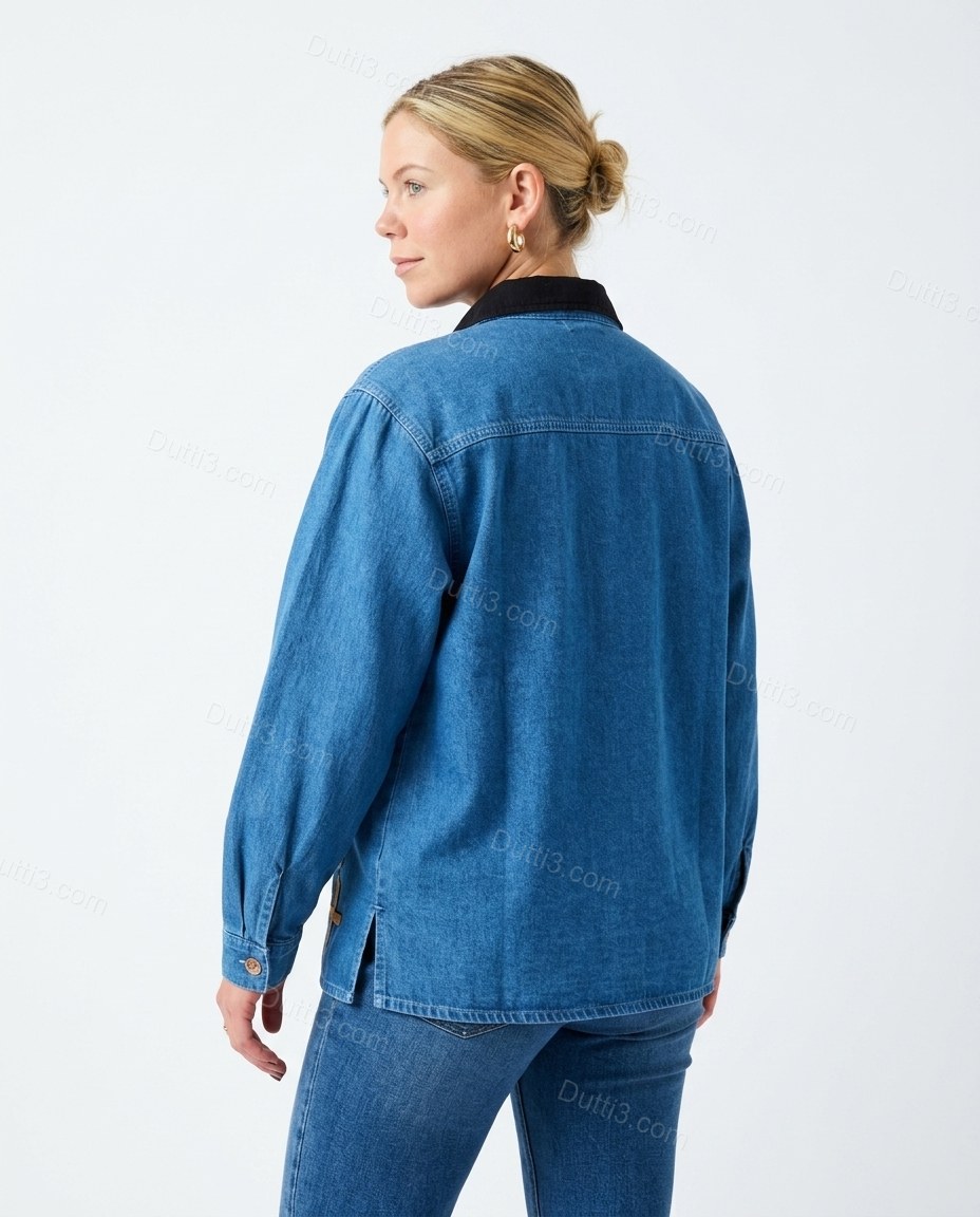 Blue Elevated Denim Jacket by Dutti3