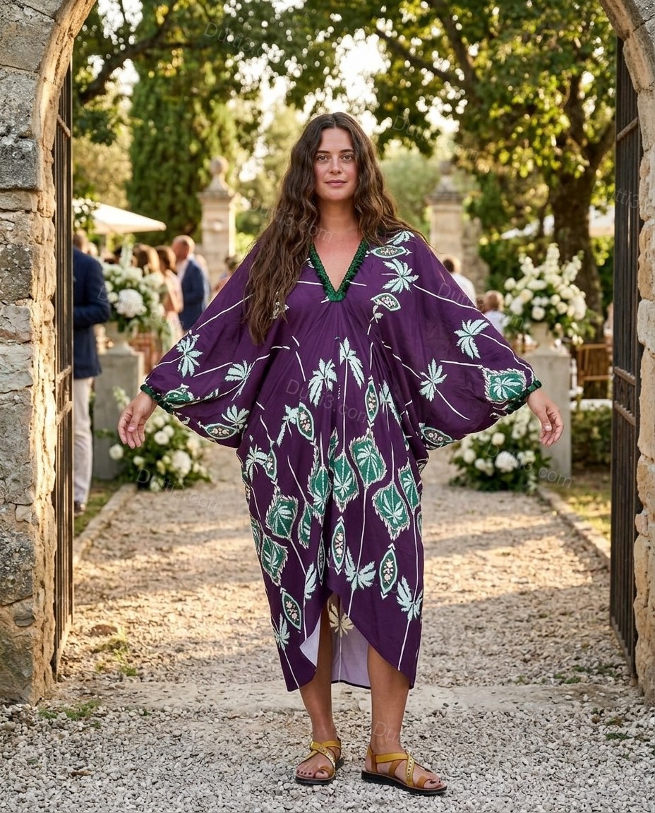 Purple Ikat Midi Fringe Dress, alternate use-case lifestyle view, by Dutti3