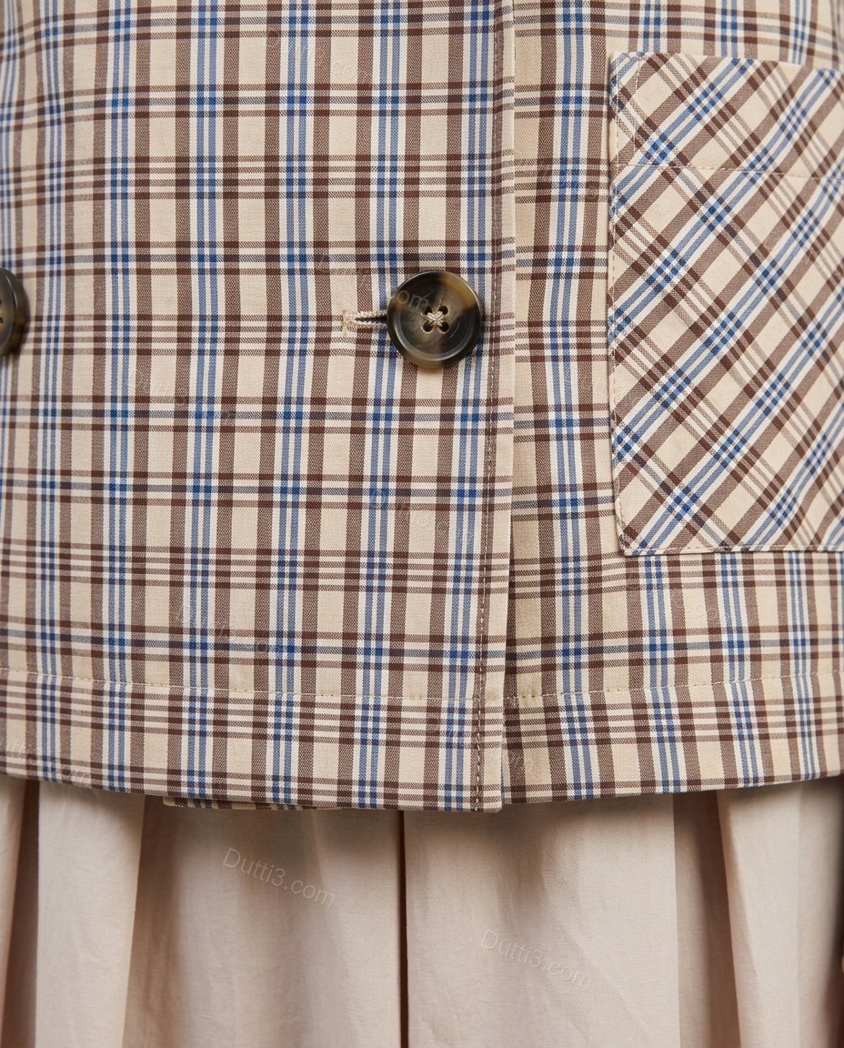 Beige Plaid Jacket, close-up of plaid, by Dutti3