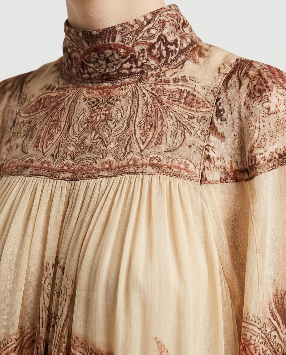 Beige Abstract Mini Dress, close-up of abstract, by Dutti3