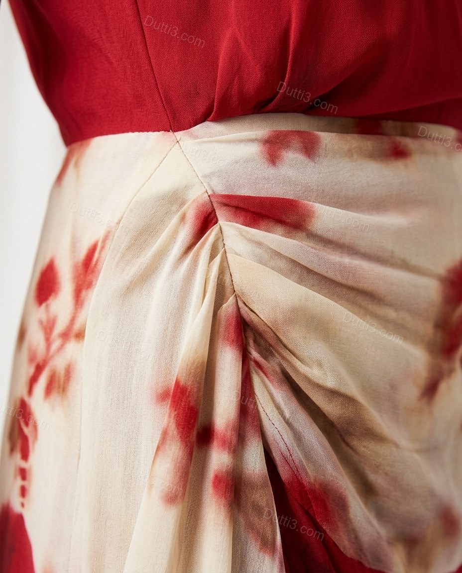 Red Tie-Dye Maxi Dress, close-up of tie-dye, by Dutti3