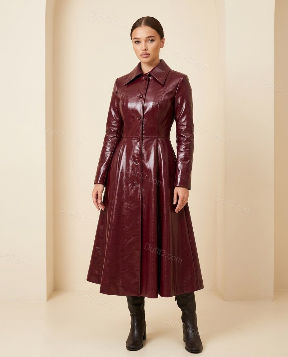 Burgundy Lace Coat, full-length hero view, by Dutti3