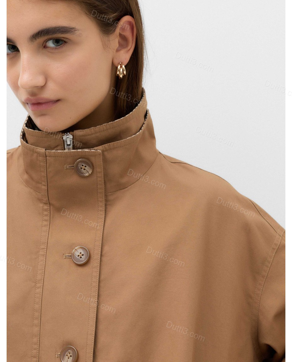 Brown Elevated Textured Jacket Brown Jacket with Utility silhouette and Textured texture, editorial ecommerce scene for City Layering, an early-evening outing, Fall late-summer city plans and early-fall occasions, Euro Chic Premium by Dutti3