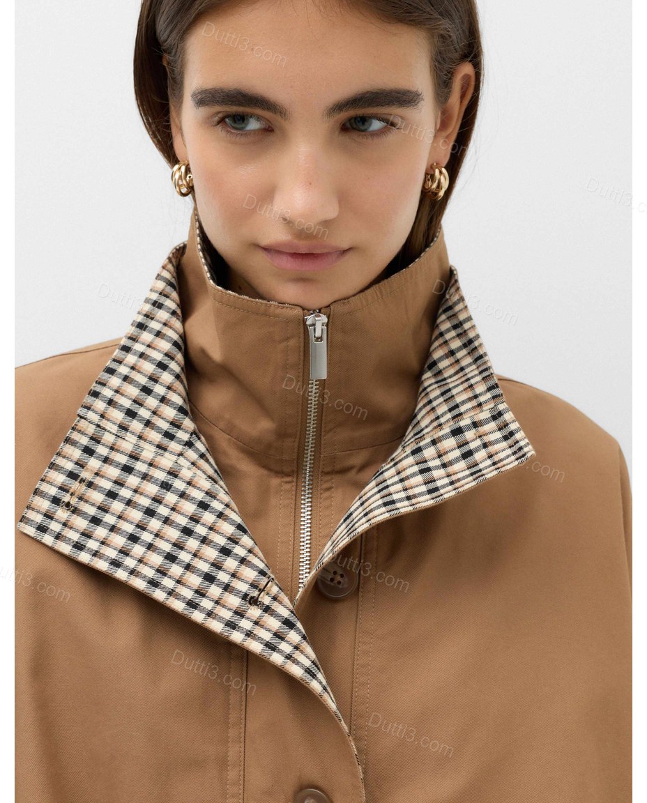 Brown Elevated Textured Jacket Brown Jacket with Utility silhouette and Textured texture, outdoor styling image for City Layering, an early-evening outing, Fall late-summer city plans and early-fall occasions, Euro Chic Premium by Dutti3