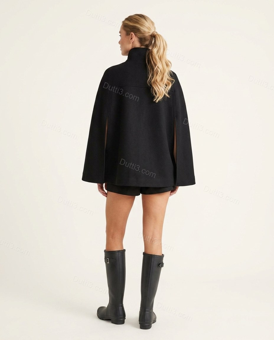 Black Cape Outerwear, back studio view, by Dutti3