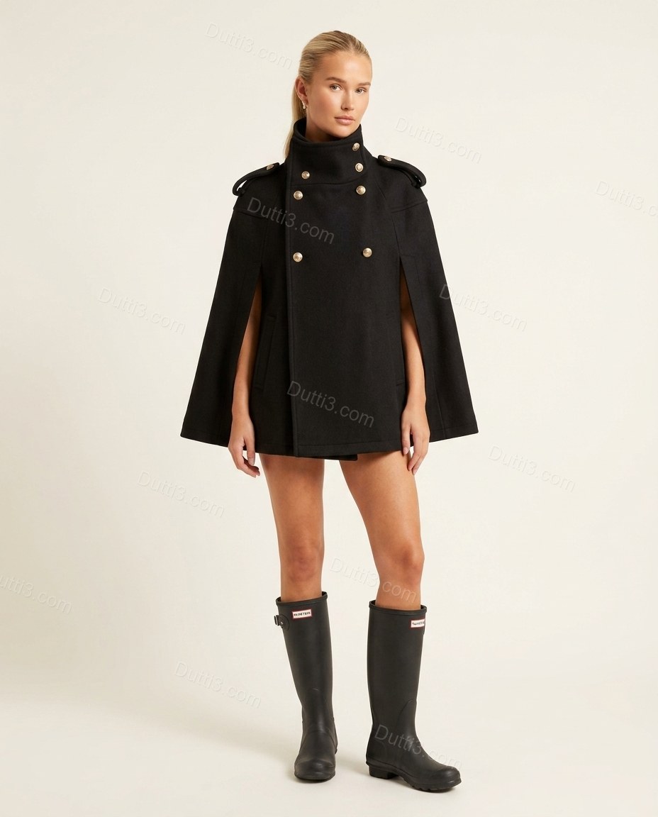 Black Cape Outerwear, front studio view, by Dutti3