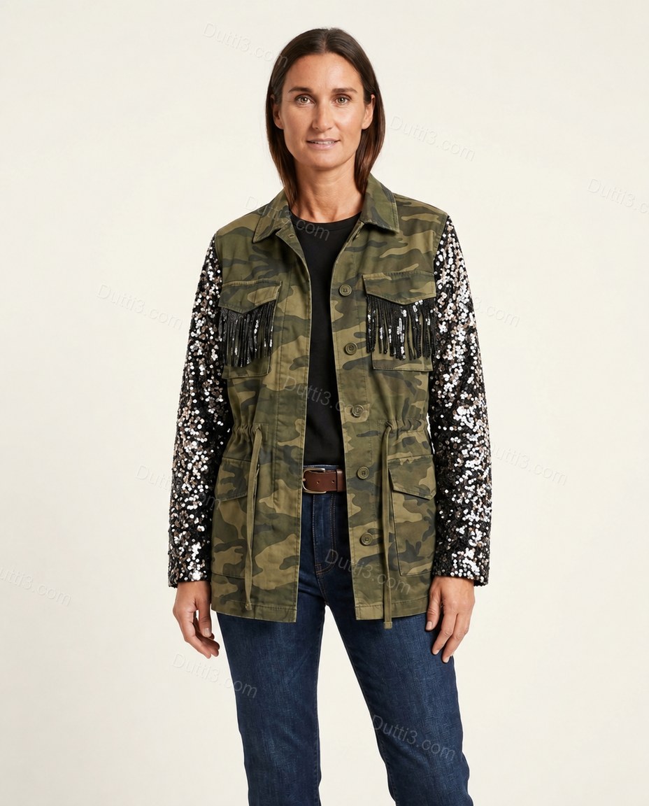 Olive Green Jacket, side and back studio view, by Dutti3
