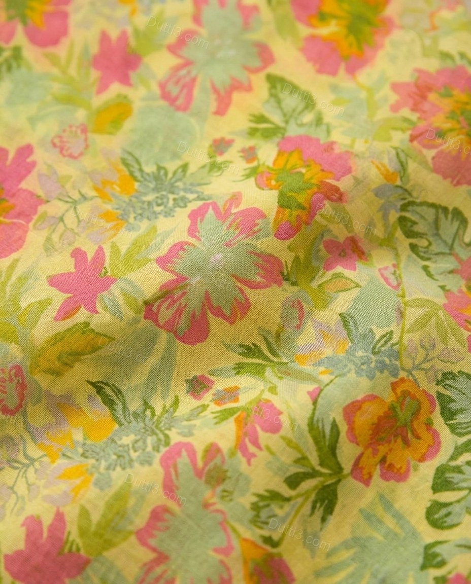 Light Tan Floral Tiered Jacket, close-up of floral, by Dutti3
