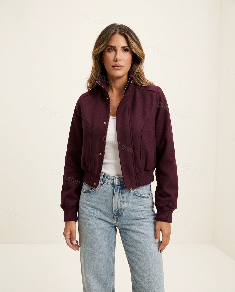 Burgundy Jacket, front studio view, by Dutti3