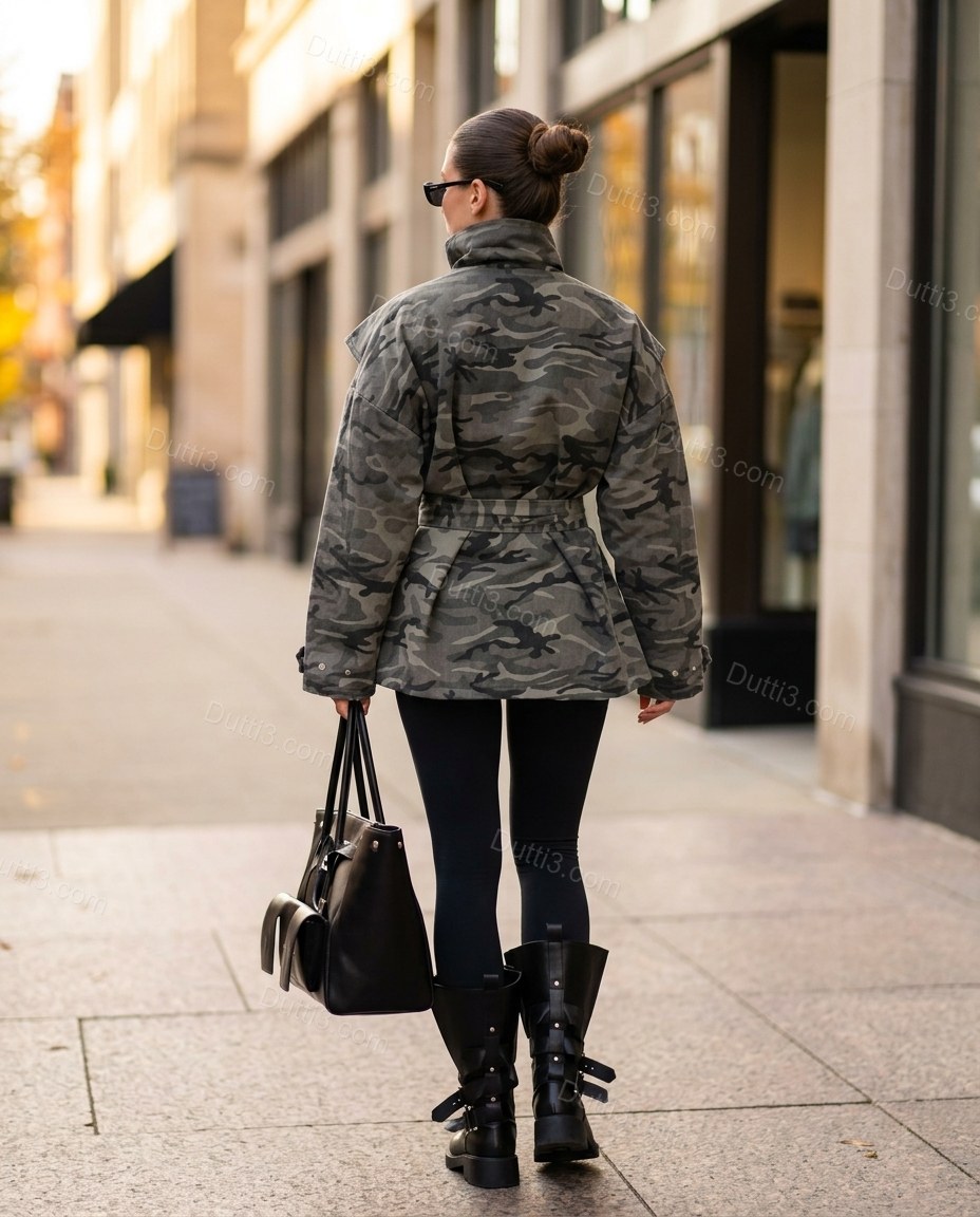 Green Jacket, movement and fit lifestyle view, by Dutti3