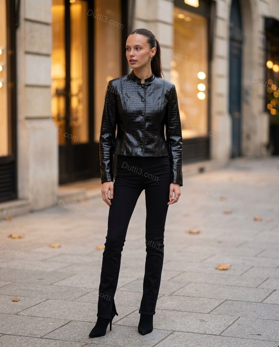 Black Peplum Jacket, alternate use-case lifestyle view, by Dutti3