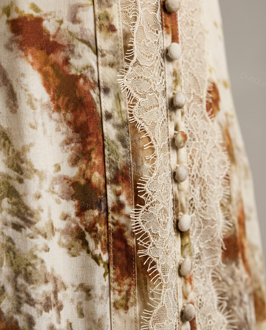 Cream Abstract Maxi Lace Dress, close-up of abstract, by Dutti3