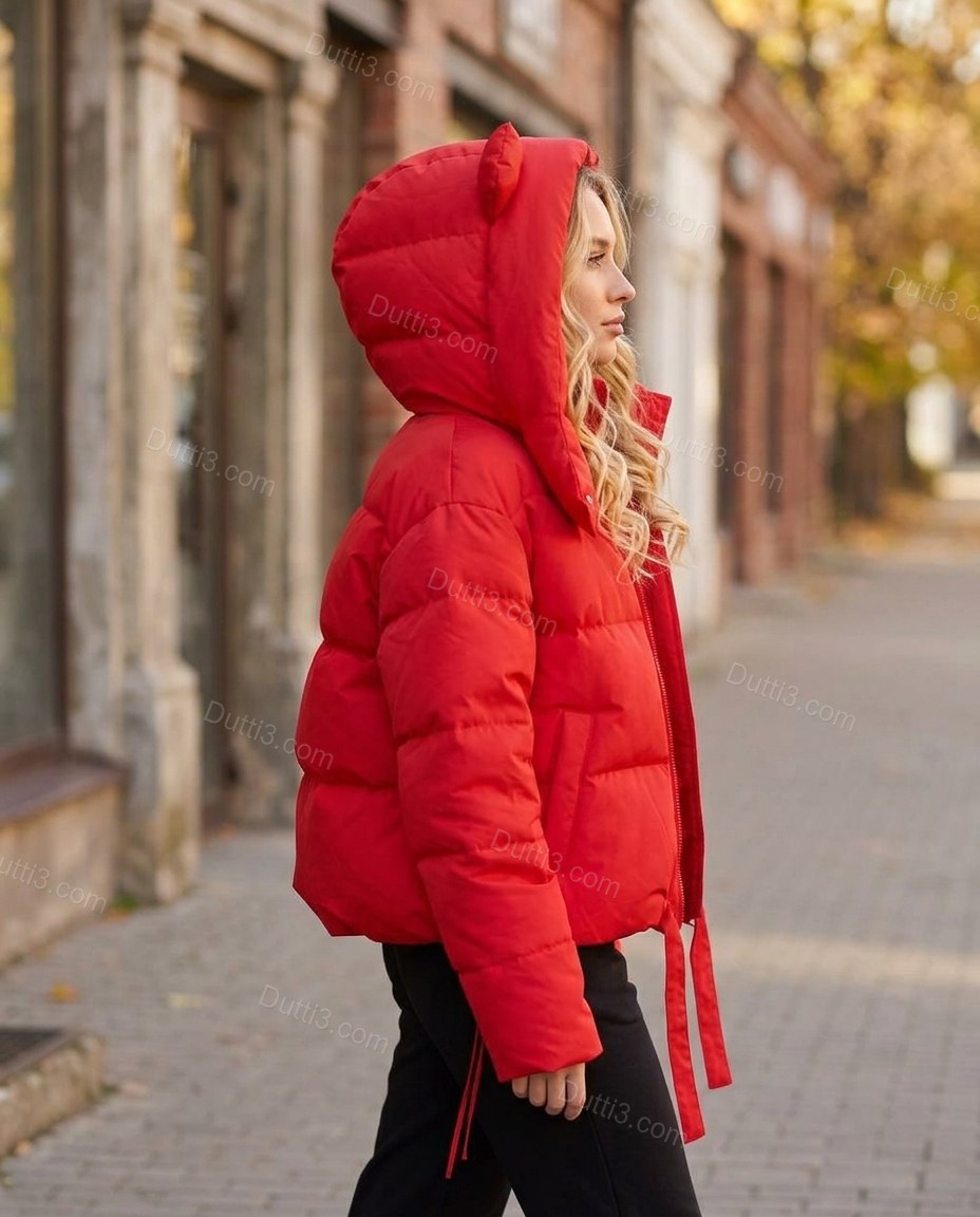 Red Jacket, movement and fit lifestyle view, by Dutti3