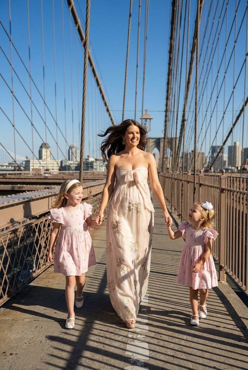 Product Name: Amara Floral Embroidered Strapless Maxi Dress