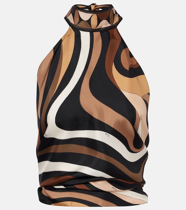 Swirl Print Halter Top & Mini Skirt Set