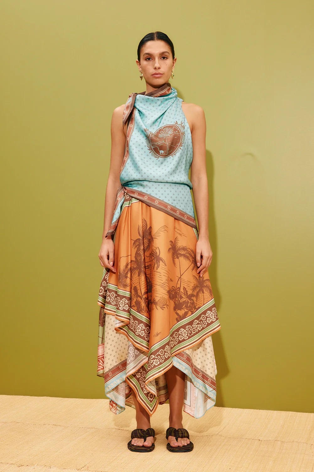 Tropical Scarf-Inspired Two-Piece Set