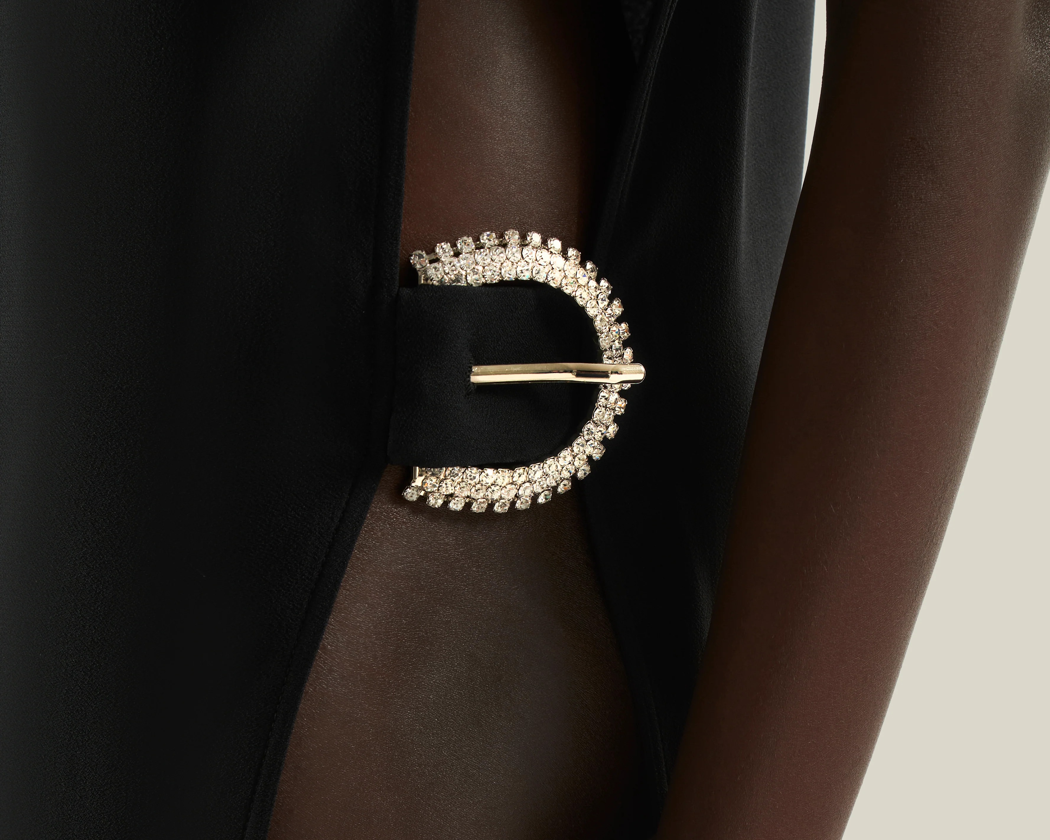 Minimalist Stand-Collar High-Slit Maxi Dress