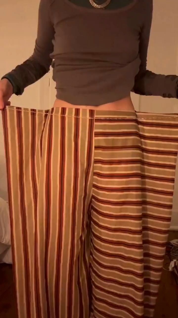 Striped Wrap-Front Tie-Waist Wide-Leg Pants