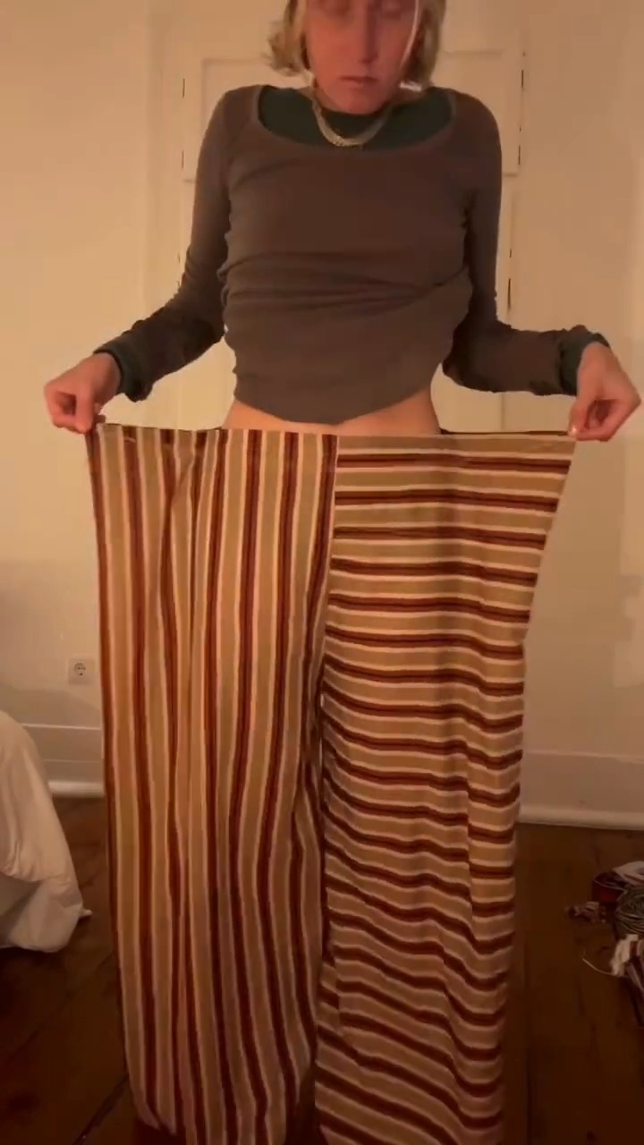 Striped Wrap-Front Tie-Waist Wide-Leg Pants